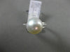 ESTATE .14CT DIAMOND 14KT WHITE GOLD AAA SOUTH SEA PEARL CLASSIC SOLITAIRE RING
