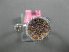 WIDE .73CT WHITE & PINK DIAMOND 18K WHITE & ROSE GOLD 3D ROUND CLUSTER FUN RING