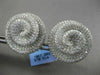 ESTATE MASSIVE 5.98CT DIAMOND 14KT WHITE GOLD 3D SWIRL CLIP ON EARRINGS F/G VVS