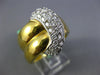 ESTATE LARGE 1.0CT DIAMOND 18KT WHITE AND YELLOW GOLD 3D SEMI MOON FUN RING