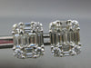 LARGE 2.25CT DIAMOND 18KT WHITE GOLD 3D ROUND & BAGUETTE SQUARE STUD EARRINGS