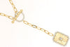 .41CT DIAMOND 14K YELLOW GOLD ROUND & BAGUETTE OCTAGON TOGGLE LOVE KNOT NECKLACE