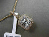 ESTATE .53CT ROUND & EMERALD DIAMOND 18KT ROSE GOLD 3D CLUSTER FLOATING PENDANT