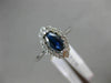 ESTATE .85CT DIAMOND & AAA MARQUISE SAPPHIRE 14K WHITE GOLD HALO ENGAGEMENT RING