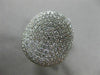 ESTATE MASSIVE 1.89CT DIAMOND 18KT WHITE GOLD 3D PAVE CIRCULAR COCKTAIL RING VVS