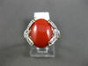 ESTATE .07CT DIAMOND & AAA CORAL 14KT YELLOW GOLD 3D FILIGREE MILGRAIN FUN RING