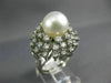 ANTIQUE LARGE 1.25CT DIAMOND & AAA SOUTH SEA PEARL 14KT WHITE GOLD 3D RING #848