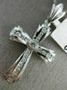 ESTATE LARGE .95CT DIAMOND 14KT WHITE GOLD 3D CHANNEL BEZEL CROSS PENDANT #26068