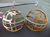 ESTATE LARGE .16CT DIAMOND 14K WHITE & ROSE GOLD 3D CIRCULAR MULTI WAVE EARRINGS