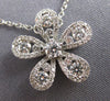 ESTATE .54CT DIAMOND 18KT WHITE GOLD 3D FLOWER SOLITAIRE FLOATING PENDANT