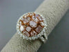 ESTATE 2.36CT PINK & WHITE DIAMOND 18KT 2 TONE GOLD 3D MULTI SHAPE FILIGREE RING