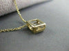 ESTATE .39CT INVISIBLE DIAMOND SQUARE 14K YELLOW GOLD PENDANT 18" CHAIN  #15617