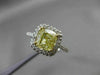 ESTATE 2.07CT GIA FANCY YELLOW DIAMOND 18K WHITE GOLD FILIGREE ENGAGEMENT RING