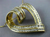 ESTATE EXTRA LARGE 3.07CT DIAMOND 14KT YELLOW GOLD 3D OPEN HEART SLIDE PENDANT