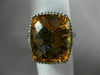 ESTATE LARGE 6.41CT DIAMOND & AAA CITRINE 14KT BLACK GOLD HALO FILIGREE FUN RING