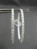 ESTATE LARGE 3.96CT DIAMOND 18K WHITE GOLD 3D CLASSIC DOUBLE SIDED HOOP EARRINGS
