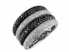 ESTATE WIDE 2.37CT WHITE & BLACK DIAMOND 14K WHITE GOLD CLASSIC ANNIVERSARY RING