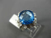 ESTATE 5.50CT DIAMOND & AAA BLUE TOPAZ 14KT WHITE GOLD FILIGREE FLOWER FUN RING