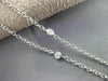 ESTATE .95CT DIAMOND & EMERALD 18KT 2 TONE GOLD HALO LARIAT BY THE YARD NECKLACE