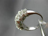 ESTATE WIDE .75CT DIAMOND 14KT WHITE GOLD 3D MULTI ROW MILGRAIN HANDCRAFTED RING