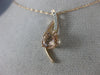 ESTATE 1.65CT DIAMOND & AAA MORGANITE 14KT ROSE GOLD 3D ELONGATED LOVE PENDANT