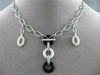 ESTATE .11CT DIAMOND ONYX & WHITE AGATE 18K WHITE GOLD 3D CIRCLE OF LIFE PENDANT