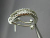 ESTATE WIDE 1.10CT DIAMOND BAGUETTE & ROUND 14K WHITE GOLD CLIP ON HOOP EARRINGS