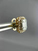 ESTATE LARGE 1.16CT ROUND & BAGUETTE DIAMOND 18K WHITE & ROSE GOLD STUD EARRINGS