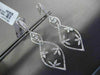 ESTATE LARGE .96CT DIAMOND 18KT WHITE GOLD FLORAL FILIGREE OPEN LEAF EARRINGS