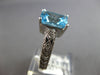 4.03CT DIAMOND & AAA BLUE TOPAZ 14KT WHITE GOLD CUSHION & ROUND ENGAGEMENT RING