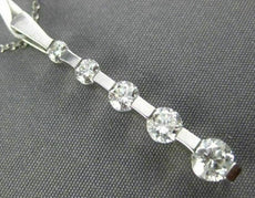 ESTATE 1.40CT DIAMOND 14KT WHITE GOLD 3D ETOILE FIVE  STONE JOURNEY LOVE PENDANT