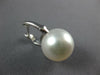 .47CT DIAMOND & SOUTH SEA PEARL 18KT WHITE GOLD FLOWER HUGGIE HANGING EARRINGS