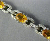 ESTATE 7.10CT DIAMOND & YELLOW SAPPHIRE 14KT WHITE GOLD 3D LOVE TENNIS BRACELET