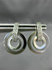 ESTATE .18CT  DIAMOND 14KT WHITE GOLD 3D ETOILE CIRCULAR HANGING EARRINGS #21309