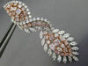 LARGE 16.43CT WHITE & PINK DIAMOND 18K WHITE & ROSE GOLD INFINITY SWIRL EARRINGS