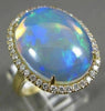 LARGE 7.80CT DIAMOND & AAA OPAL 14KT YELLOW GOLD CLASSIC OVAL DOUBLE HALO RING