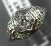 ANTIQUE .15CT DIAMOND 14KT WHITE GOLD 3D CLASSIC FILIGREE ENGAGEMENT RING #19970