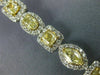 LARGE 11.36CT WHITE & FANCY YELLOW DIAMOND 18KT TWO TONE GOLD 3D TENNIS BRACELET