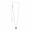 ESTATE .79CT DIAMOND & AAA TANZANITE 14KT WHITE GOLD 3D OVAL HALO LOVE NECKLACE