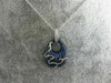 ESTATE 2.51CT DIAMOND & SAPPHIRE 18KT WHITE & BLACK GOLD TEAR DROP SWIRL PENDANT