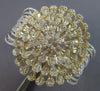 MASSIVE 13.22CT DIAMOND 14K 2 TONE GOLD 3D FLOWER CUFF COCKTAIL BANGLE BRACELET