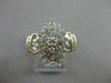 ESTATE WIDE 1.25CTW DIAMOND 14K WHITE & YELLOW GOLD CLUSTER COCKTAIL RING #21369