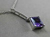 ESTATE 1.06CT DIAMOND & AMETHYST 14K WHITE GOLD 3D ELONGATED FLOATING PENDANT
