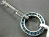 ESTATE .81CT WHITE & BLUE DIAMOND 14KT WHITE GOLD 3D CIRCLE OF LIFE KEY PENDANT