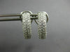 WIDE 1.0CT DIAMOND 14KT WHITE GOLD 3D MULTI ROW SEMI HOOP CLIP ON EARRINGS 26652