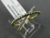 ESTATE .10CT DIAMOND 14KT WHITE & YELLOW GOLD X LOVE MILGRAIN BEAD RING F/G VSSI