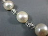 ESTATE LARGE .26CT DIAMOND & AAA PEARL 14KT WHITE GOLD 3D OVAL LARIAT NECKLACE