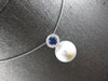 LARGE 1.58CT DIAMOND & AAA SAPPHIRE & AAA SOUTH SEA PEARL 18K WHITE GOLD PENDANT