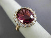 ESTATE LARGE 7.30CT DIAMOND & AAA PINK TOURMALINE 18KT ROSE GOLD ENGAGEMENT RING