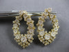 LARGE 3.55CT DIAMOND 14KT YELLOW GOLD 3D MULTI FLOWER FLEXIBLE HANGING EARRINGS